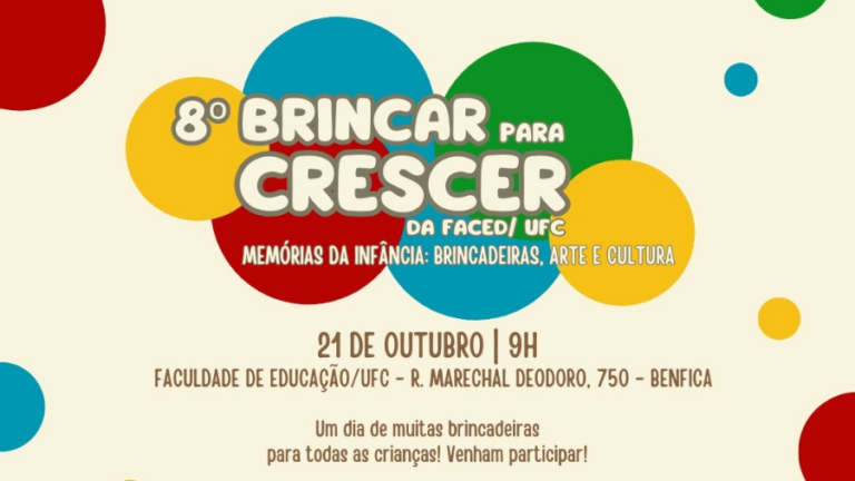 Brinquedoteca da Faculdade de Educação da UFC promove evento Brincar para Crescer no próximo sábado (21)