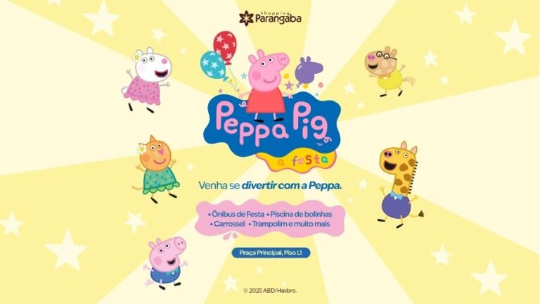 Parque temático “Peppa Pig – A Festa” chega ao Shopping Parangaba 