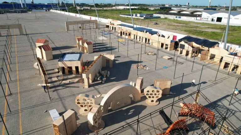 Maracanaú inicia montagem de estrutura para o São João 2025 no Parque de Eventos Narciso Pessoa de Araújo